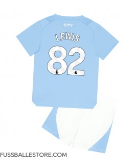 Günstige Manchester City Rico Lewis #82 Heimtrikotsatz Kinder 2023-24 Kurzarm (+ Kurze Hosen)